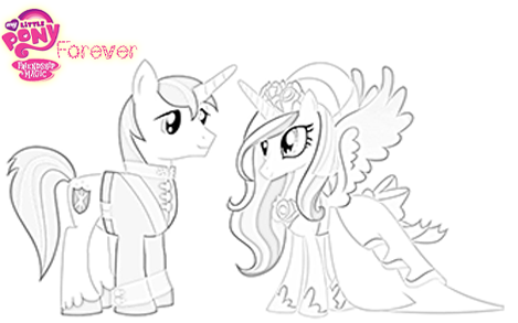 Princess Cadence And Shining Armor Coloring Pages